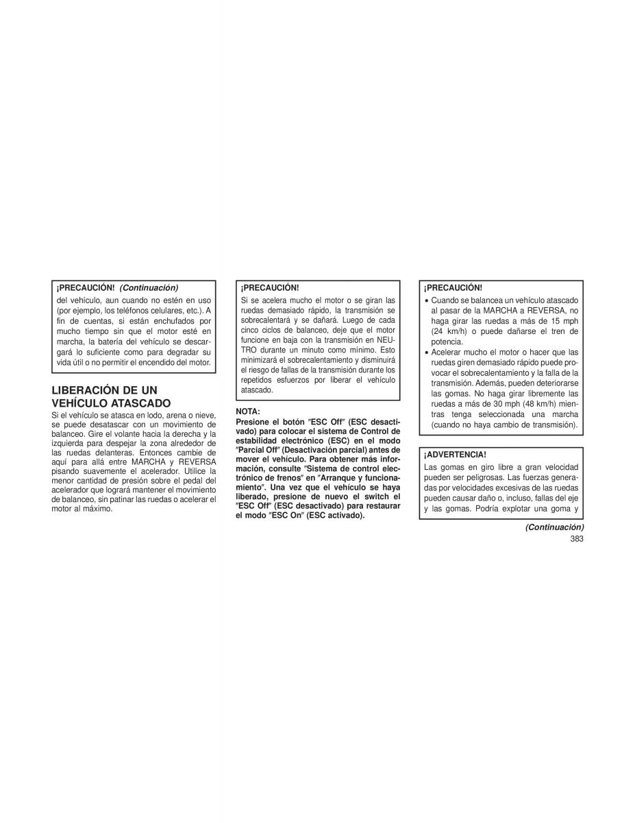 Dodge Grand Caravan V 5 manual del propietario / page 386