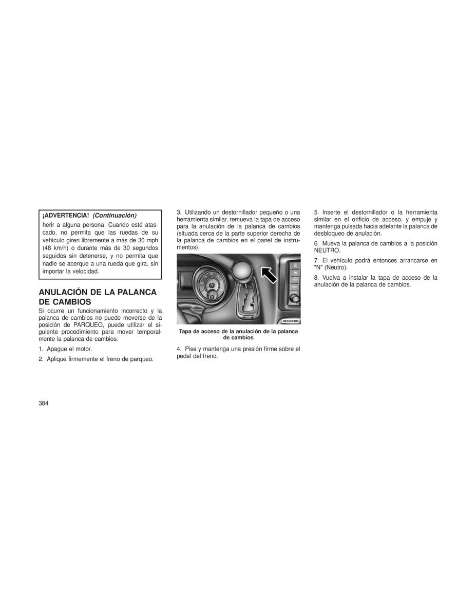 Dodge Grand Caravan V 5 manual del propietario / page 387