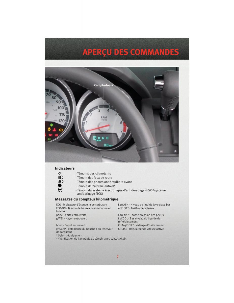 manual  Dodge Grand Caravan V 5 manuel du proprietaire / page 9