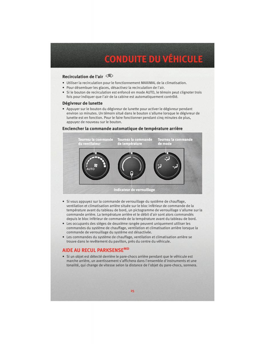 Dodge Grand Caravan V 5 manuel du proprietaire / page 27