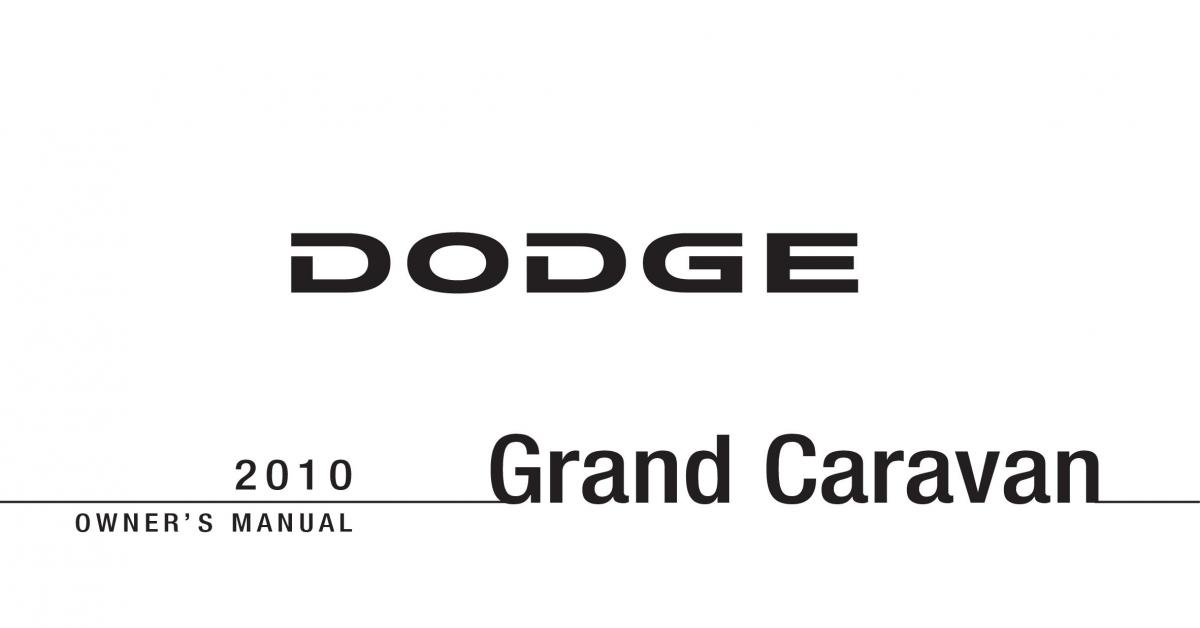 Dodge Grand Caravan V 5 owners manual / page 1