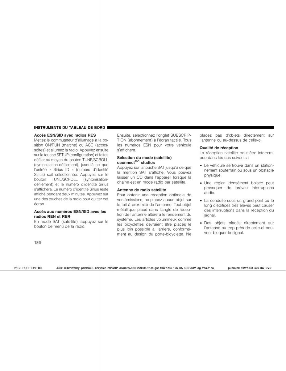 Jeep Grand Cherokee WK WH SRT8 manuel du proprietaire / page 186
