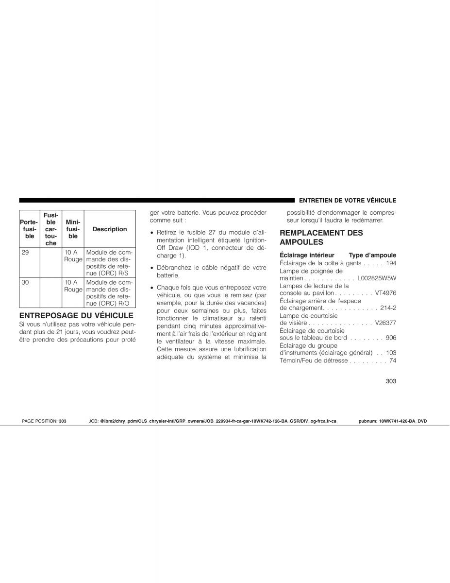 Jeep Grand Cherokee WK WH SRT8 manuel du proprietaire / page 303