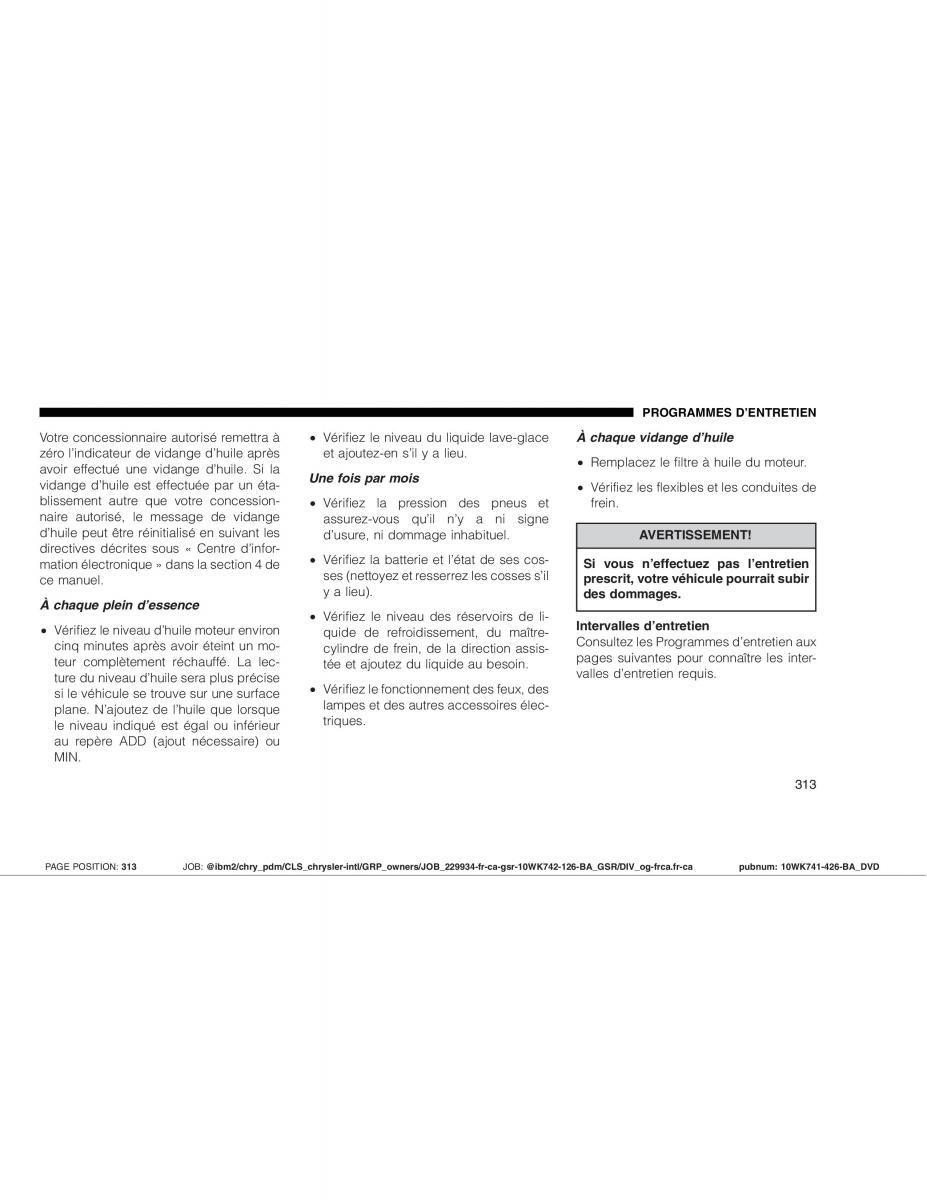 Jeep Grand Cherokee WK WH SRT8 manuel du proprietaire / page 313