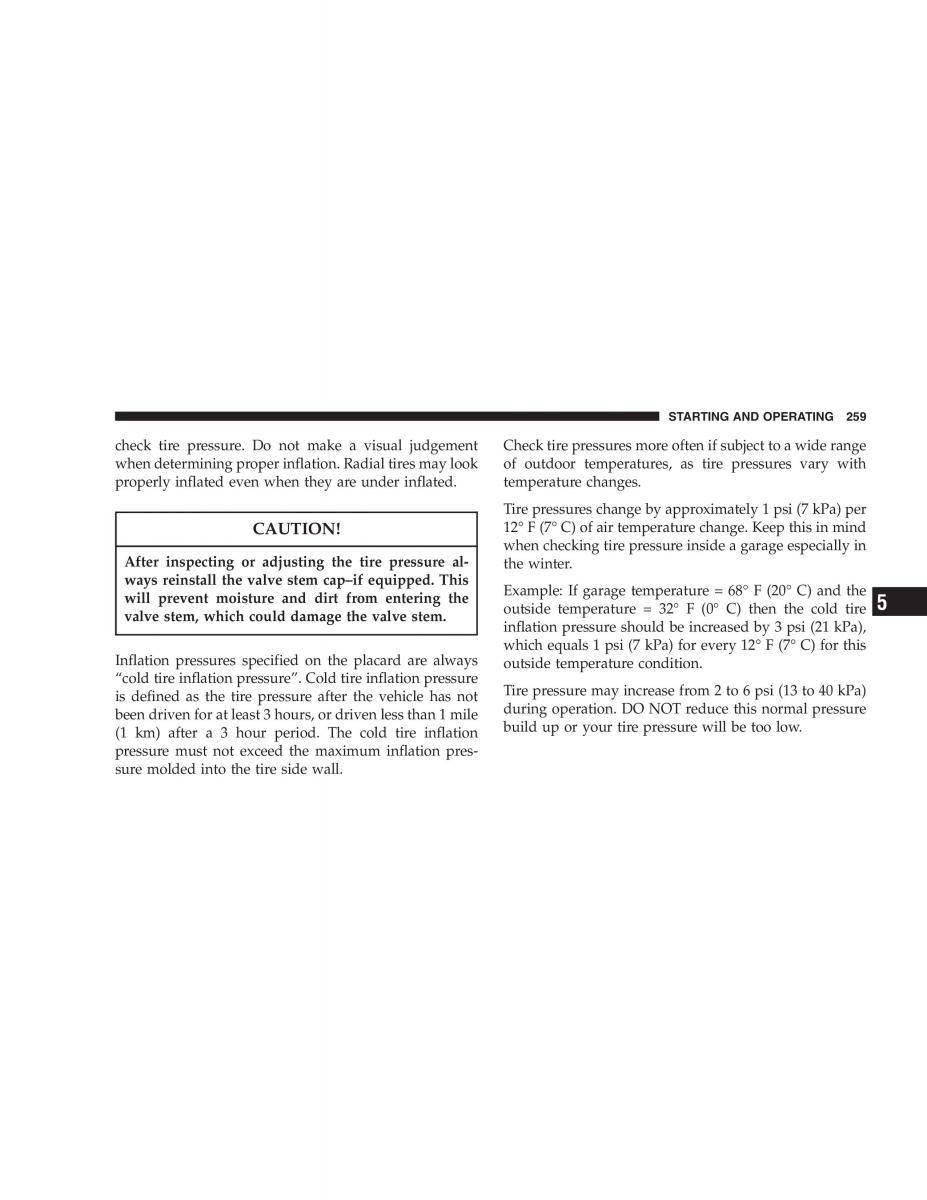Jeep Grand Cherokee WK WH SRT8 owners manual / page 259