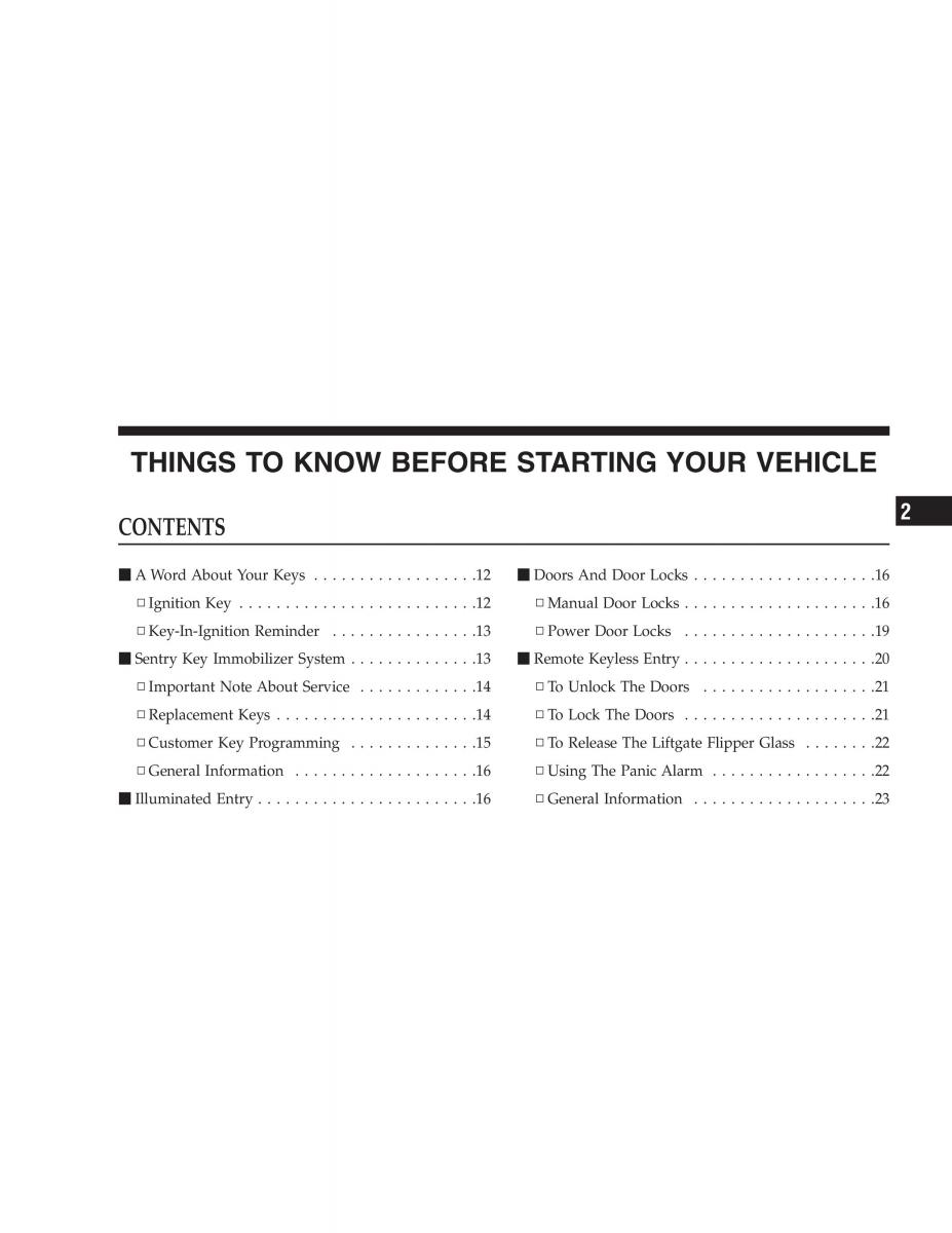 Jeep Grand Cherokee WK WH SRT8 owners manual / page 9