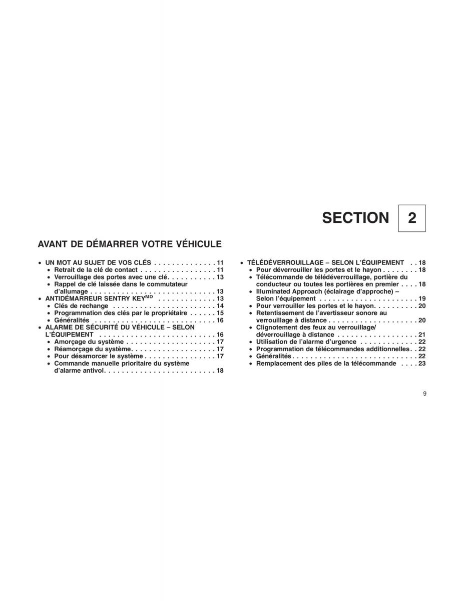 Jeep Patriot manuel du proprietaire / page 11