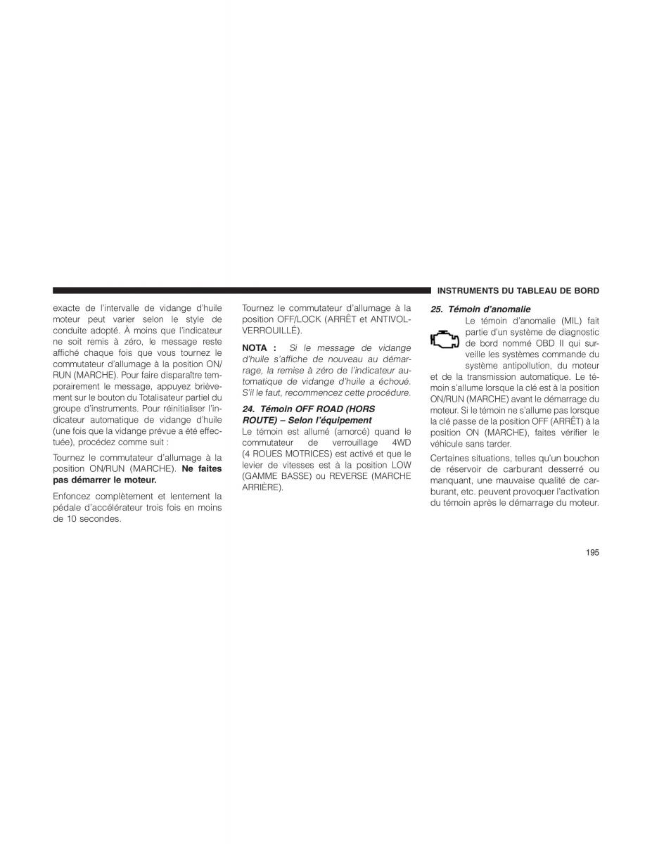 Jeep Patriot manuel du proprietaire / page 197