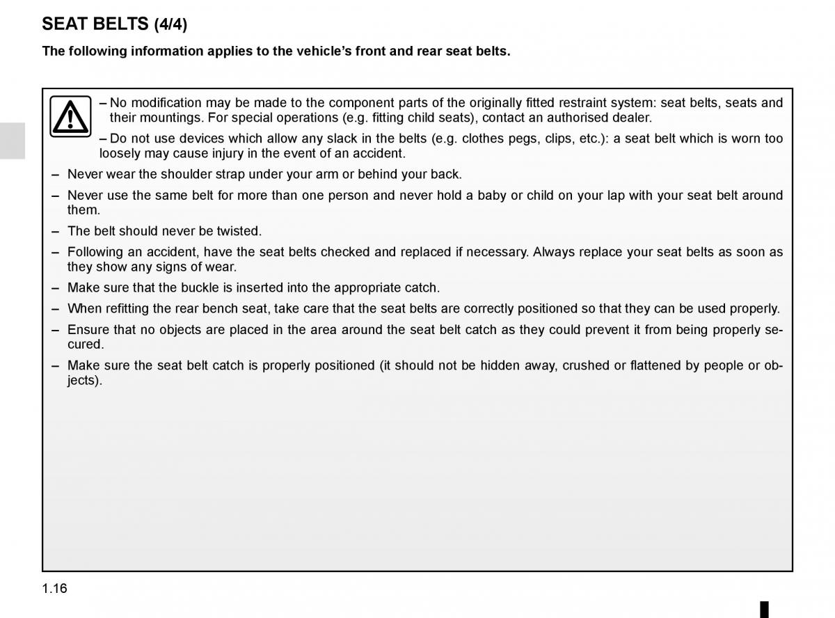 Dacia Duster owners manual / page 22