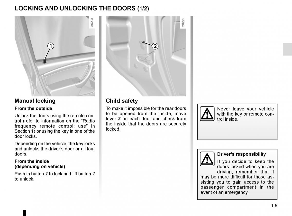 Dacia Duster owners manual / page 11