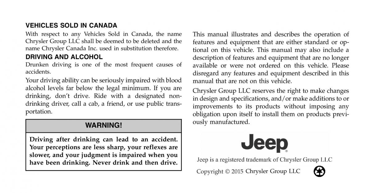 Jeep Renegade owners manual / page 2