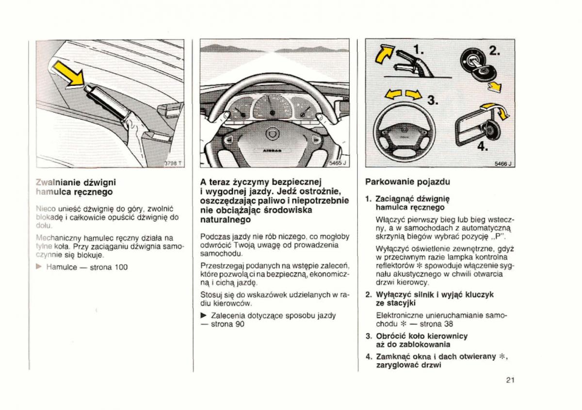 Opel astra I 1 F instrukcja obslugi / page 21
