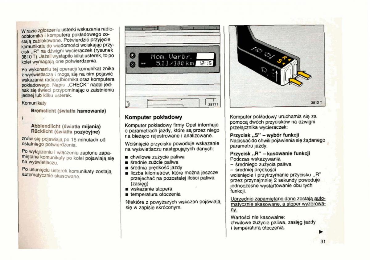 Opel astra I 1 F instrukcja obslugi / page 31