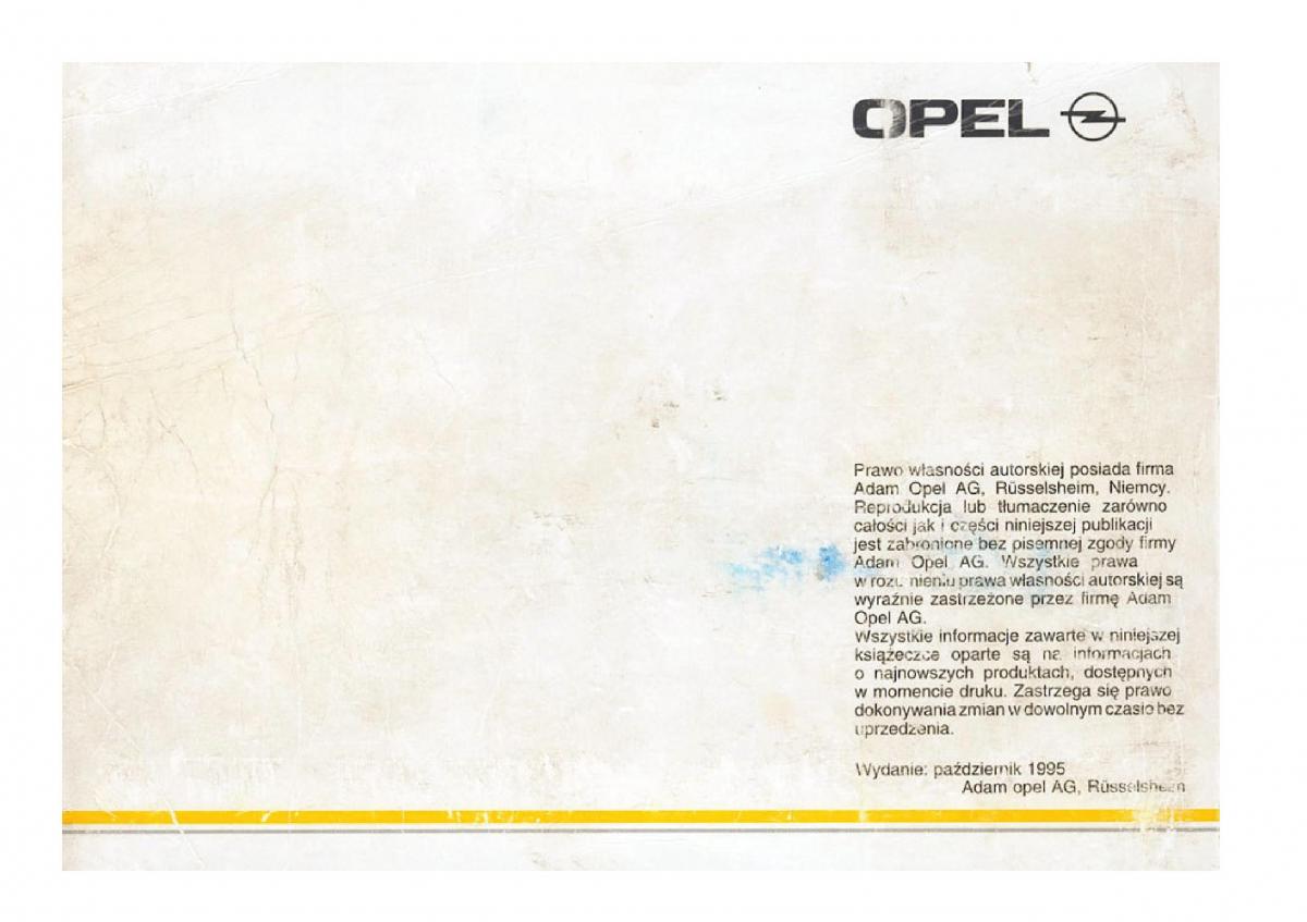 Opel astra I 1 F instrukcja obslugi / page 180