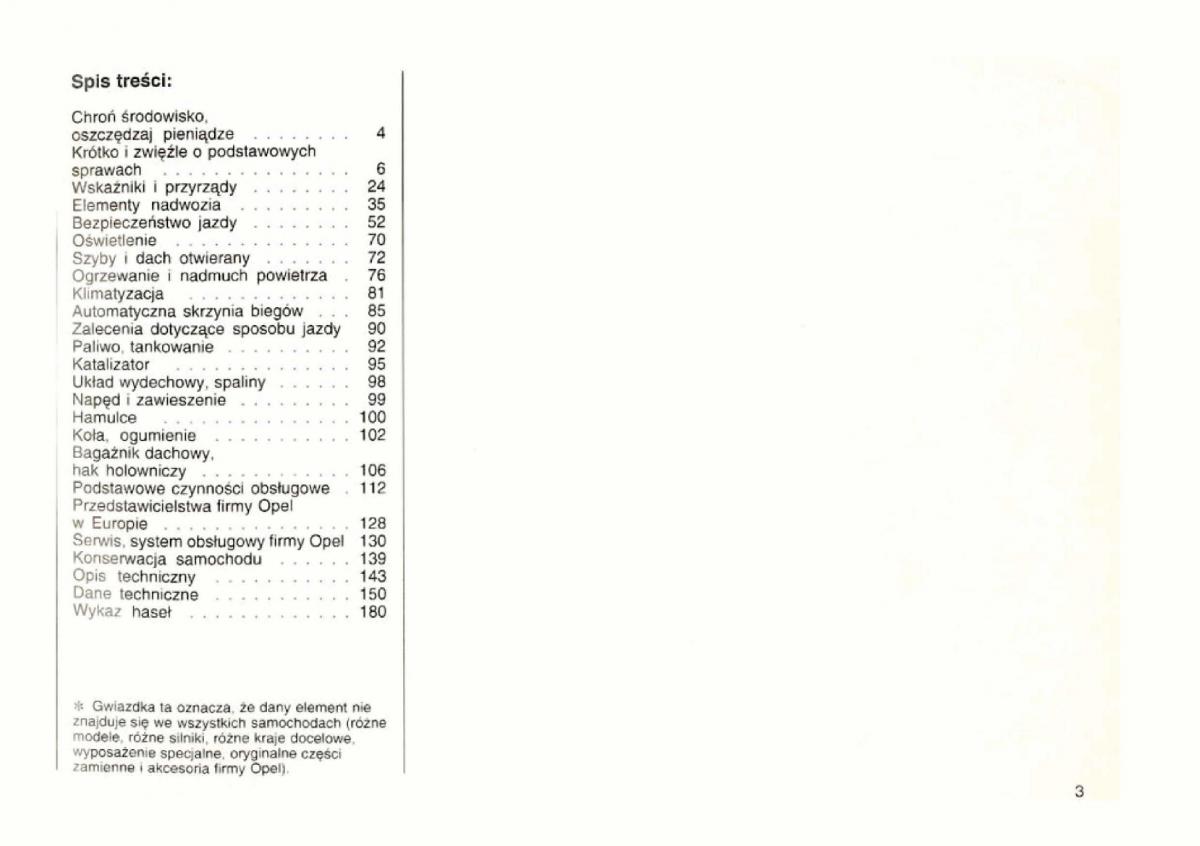 Opel astra I 1 F instrukcja obslugi / page 3