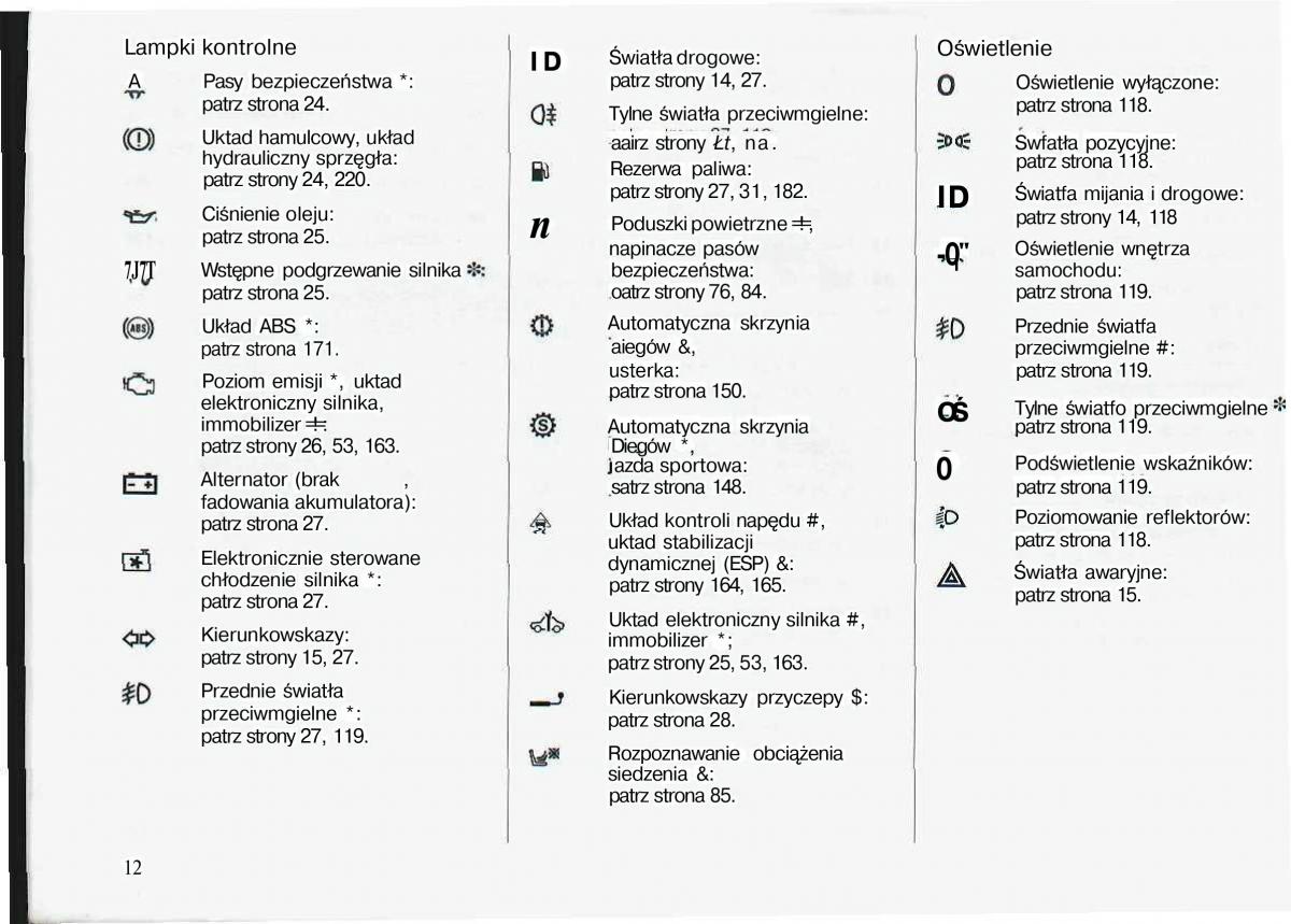 Opel Astra II 2 G instrukcja obslugi / page 13