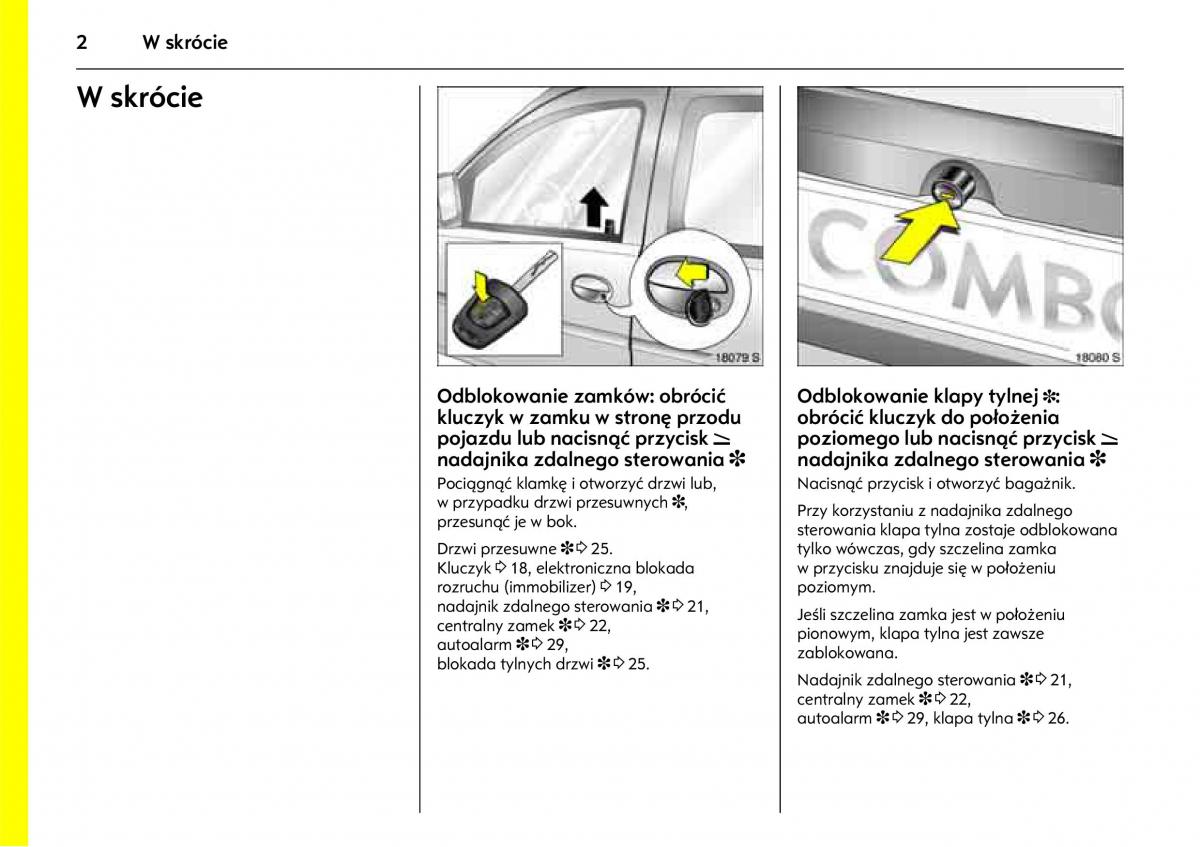 Opel Combo C instrukcja obslugi / page 6
