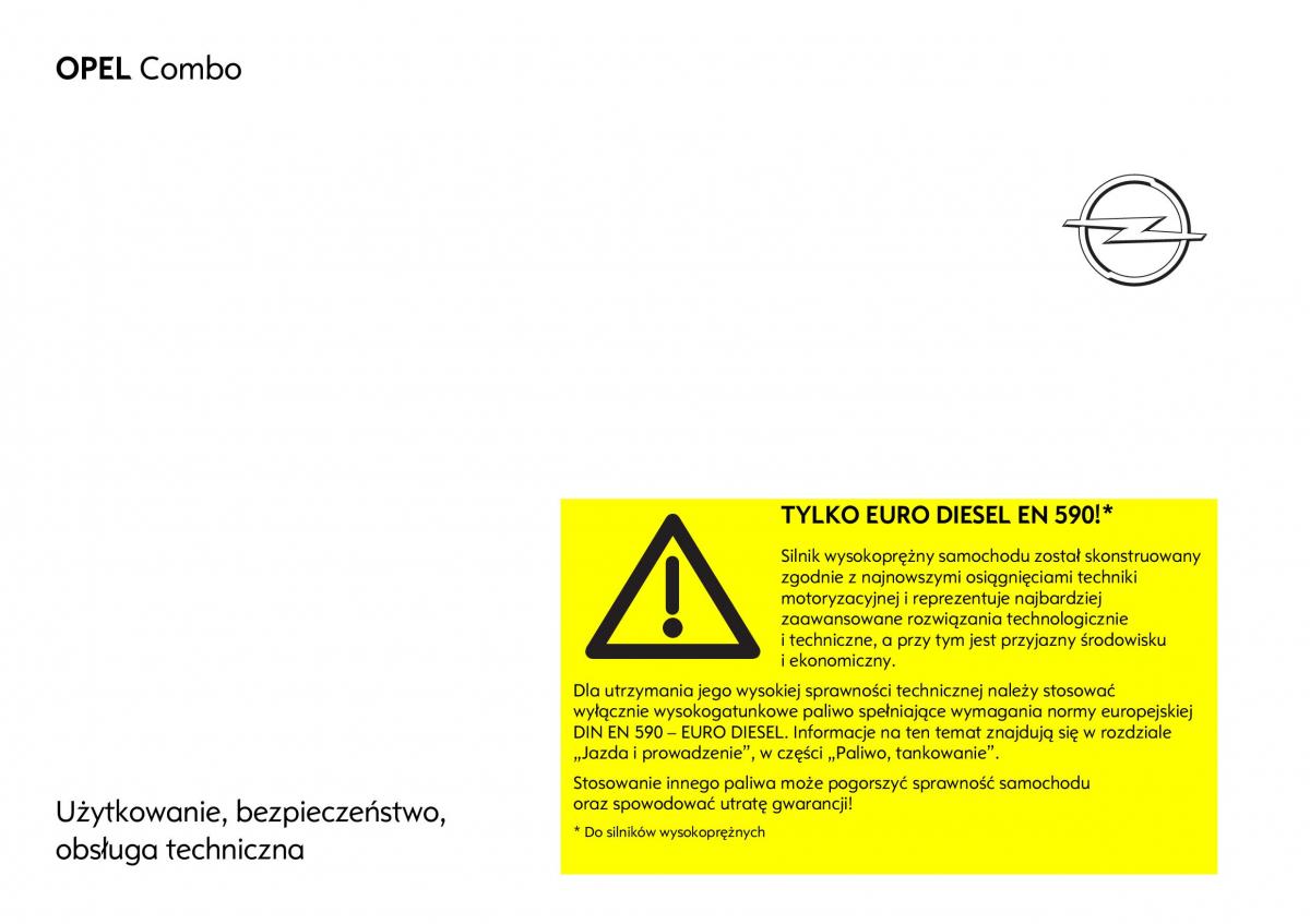 Opel Combo C instrukcja obslugi / page 1