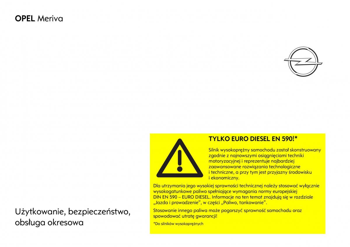 Opel Meriva A instrukcja obslugi page 1 pdf