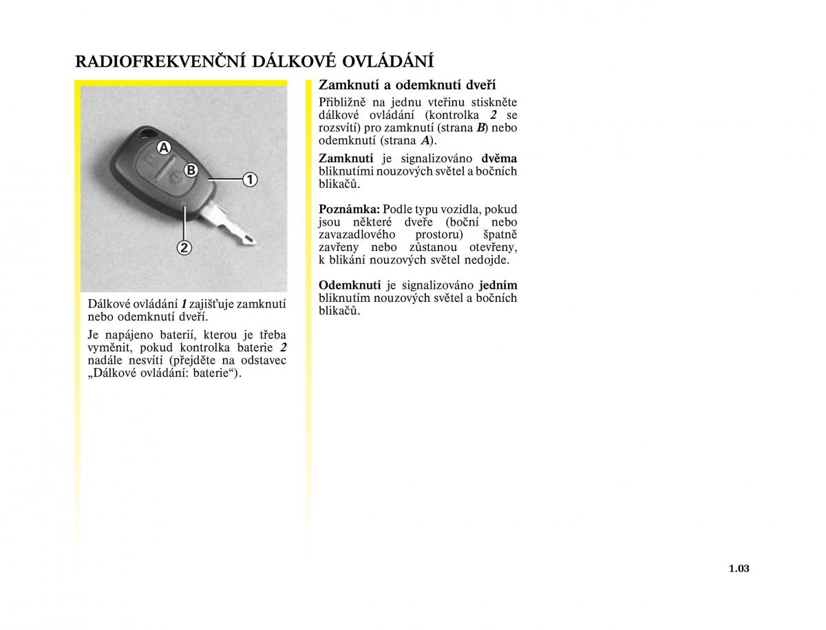 Renault Trafic II 2 navod k obsludze / page 9