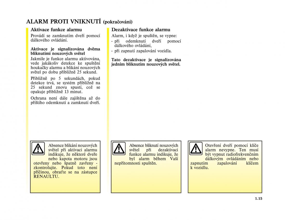 Renault Trafic II 2 navod k obsludze / page 21