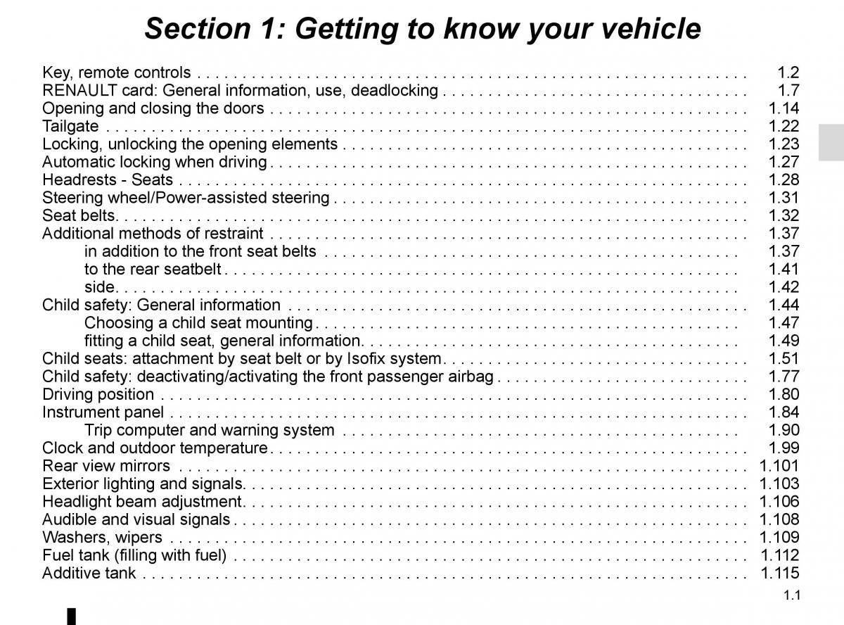 Renault Trafic III 3 owners manual / page 7