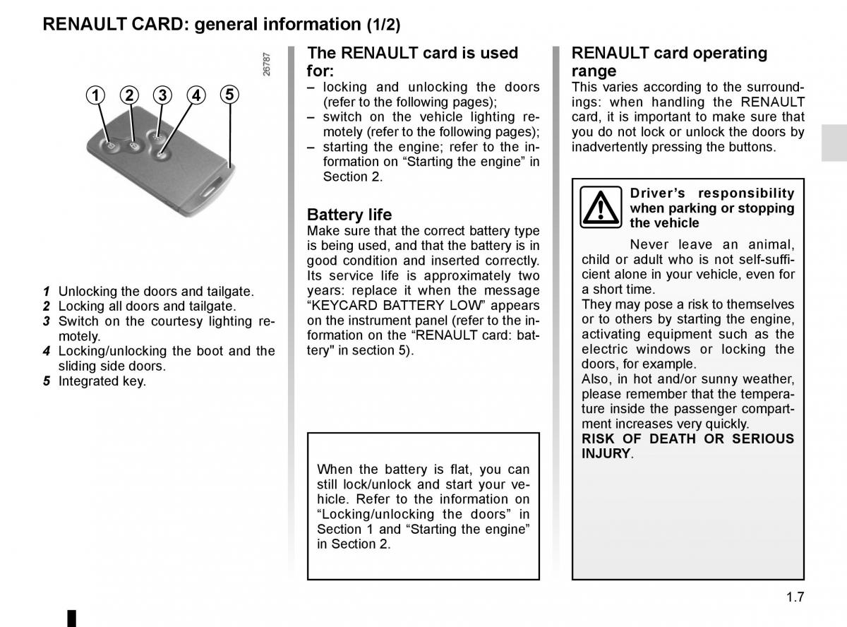 Renault Trafic III 3 owners manual / page 13
