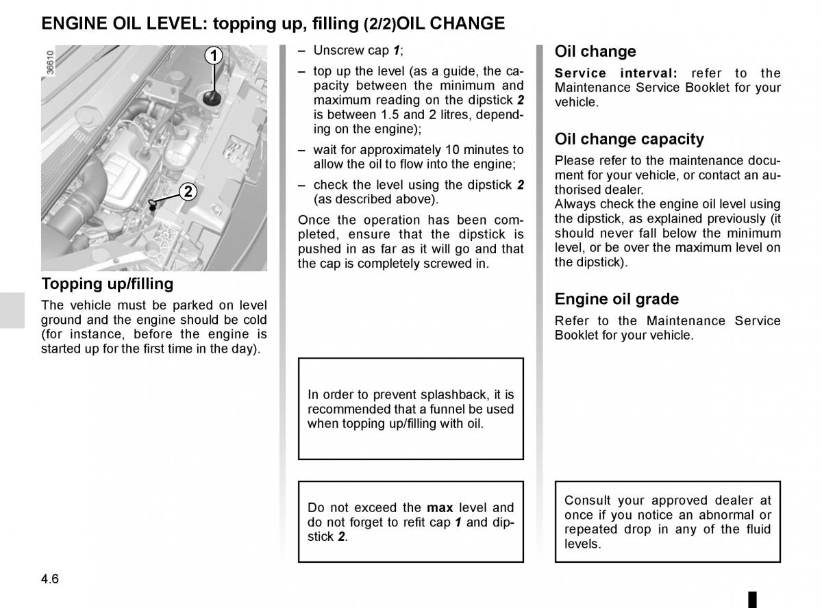 Renault Trafic III 3 owners manual / page 210
