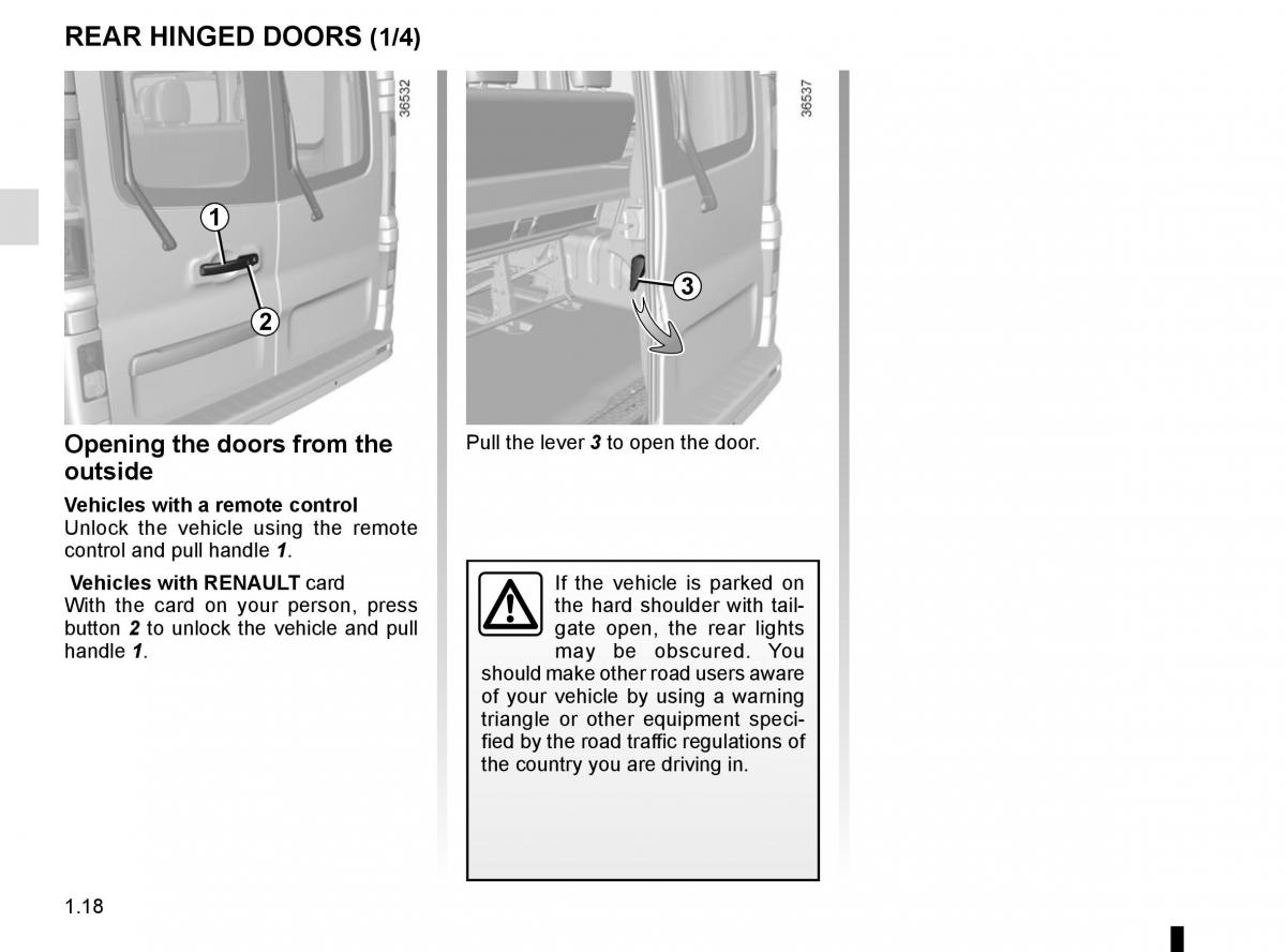 Renault Trafic III 3 owners manual / page 24