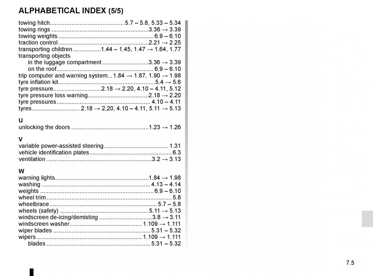 Renault Trafic III 3 owners manual / page 289
