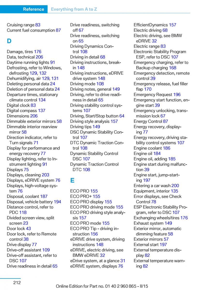 BMW i3 owners manual / page 228