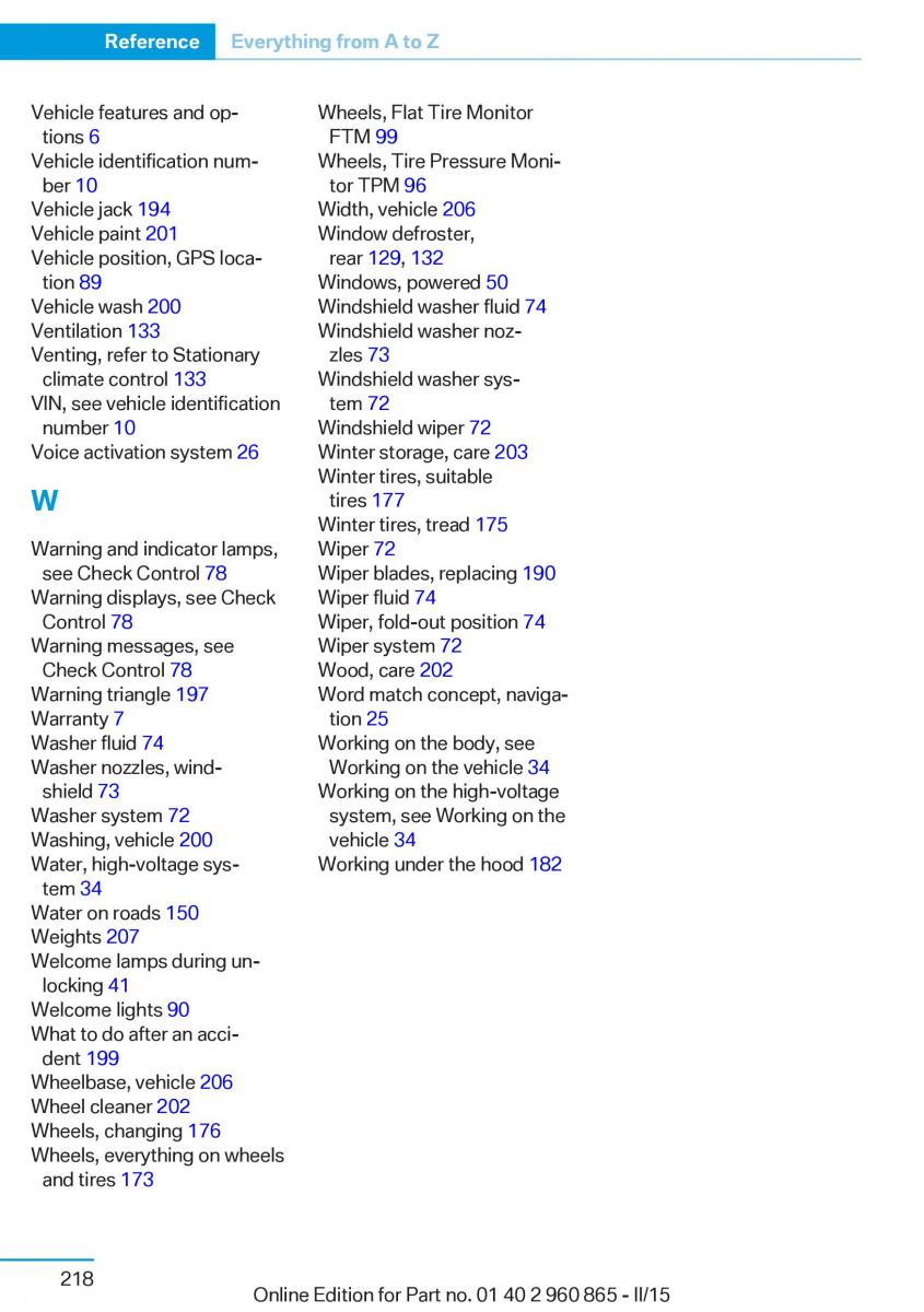 BMW i3 owners manual / page 234