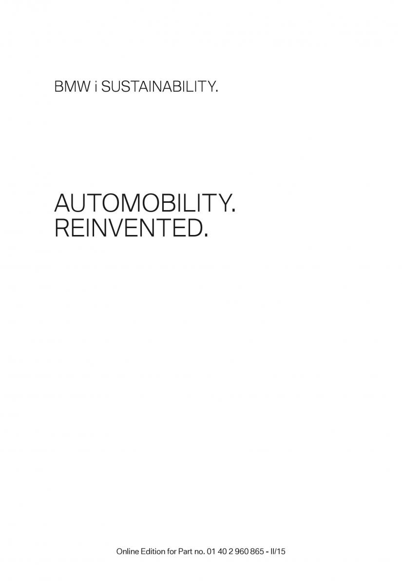BMW i3 owners manual / page 3