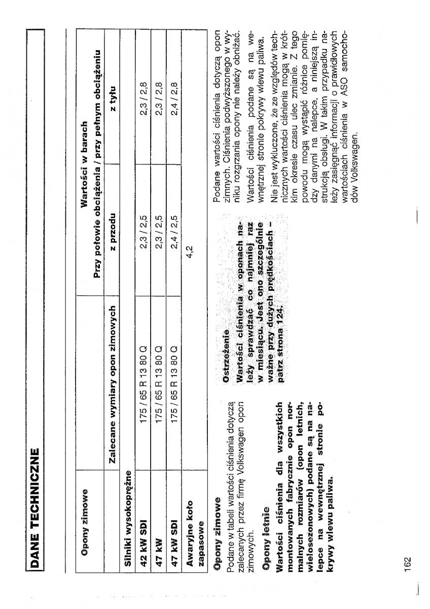 VW Polo III 3 instrukcja obslugi / page 163