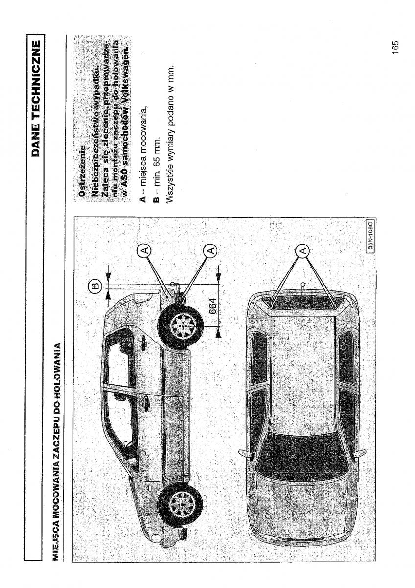 VW Polo III 3 instrukcja obslugi / page 166