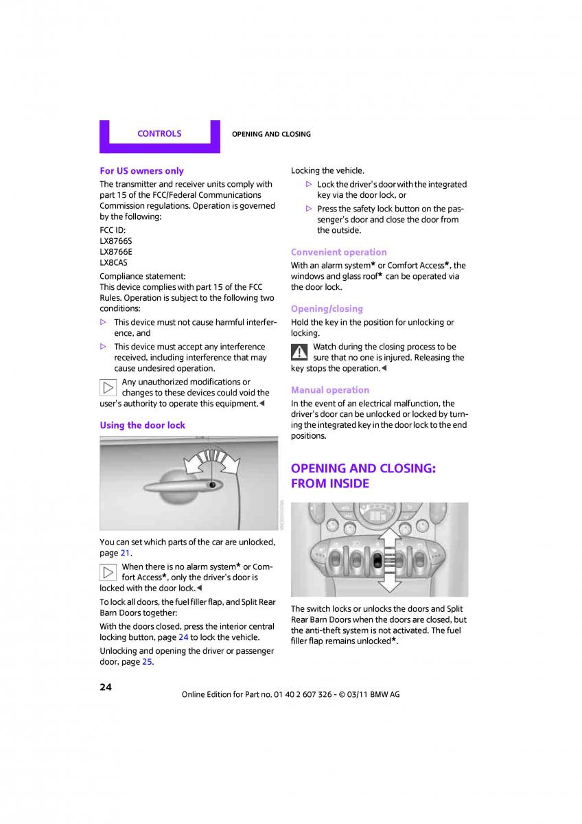 Mini Clubman owners manual / page 26