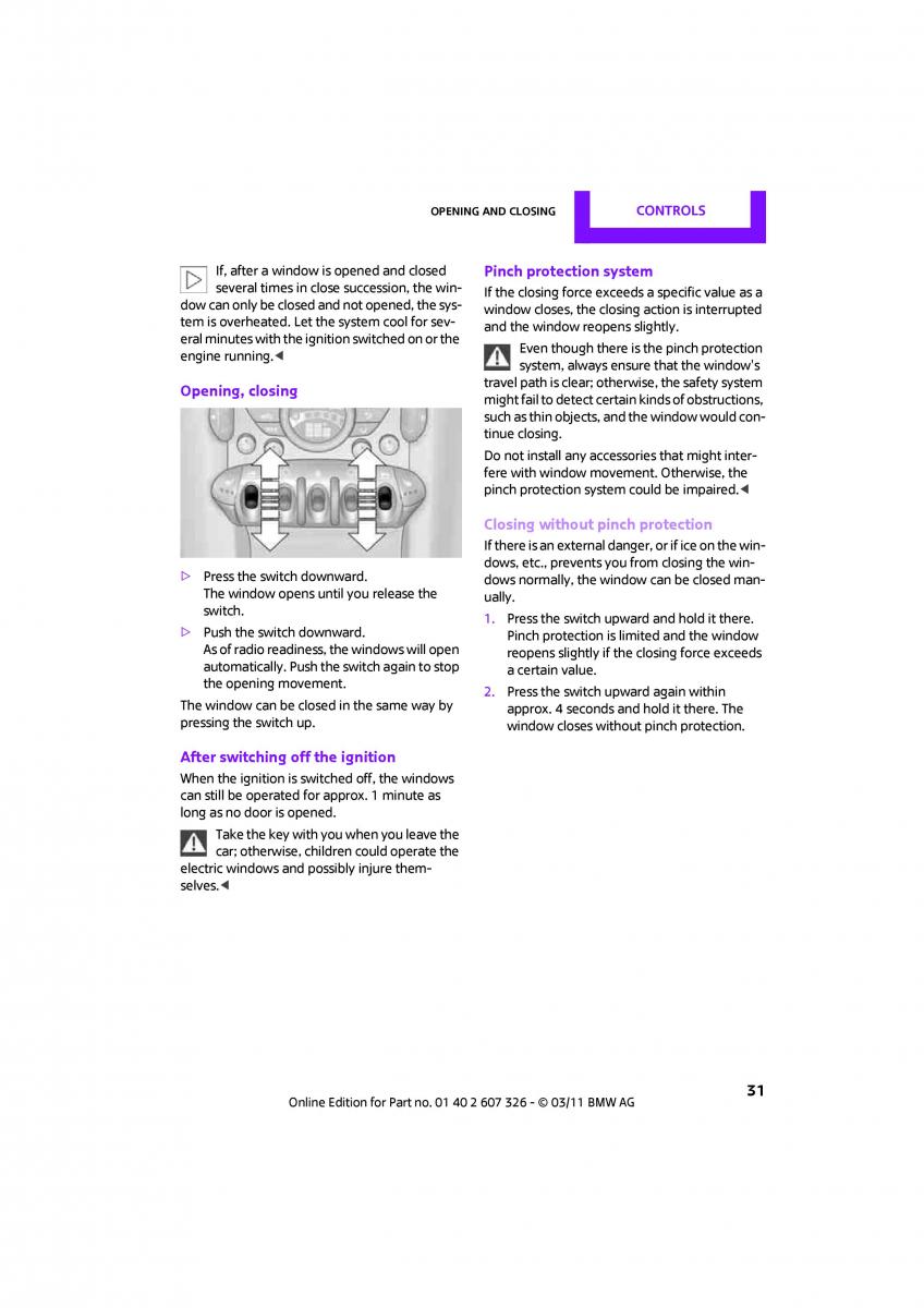 Mini Clubman owners manual / page 33