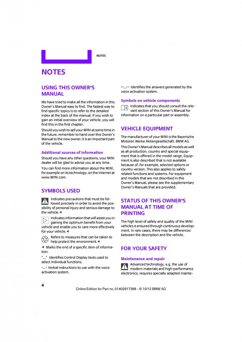 manual  Mini Countryman owners manual / page 5