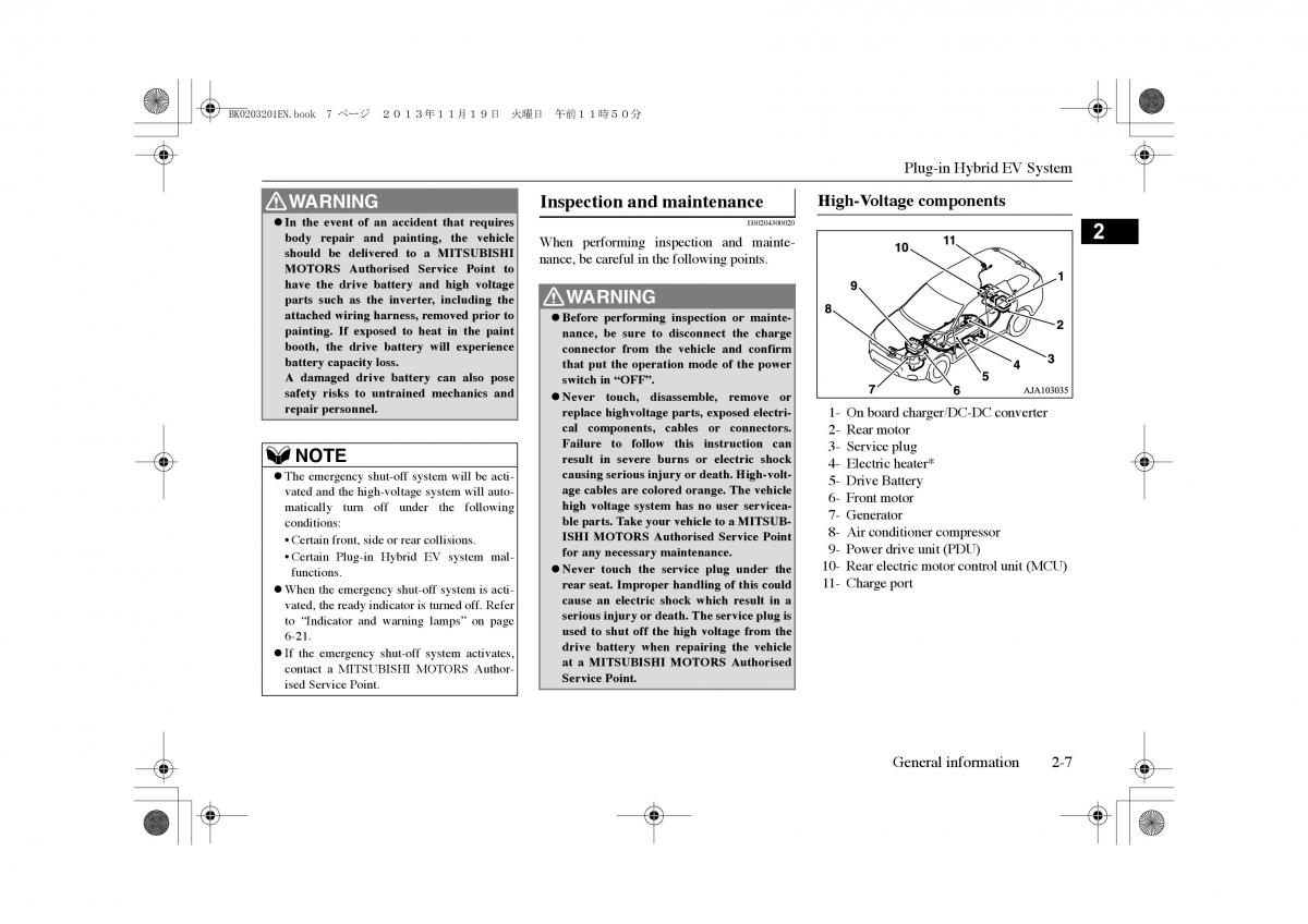 Mitsubishi Outlander PHEV III 3 owners manual / page 16