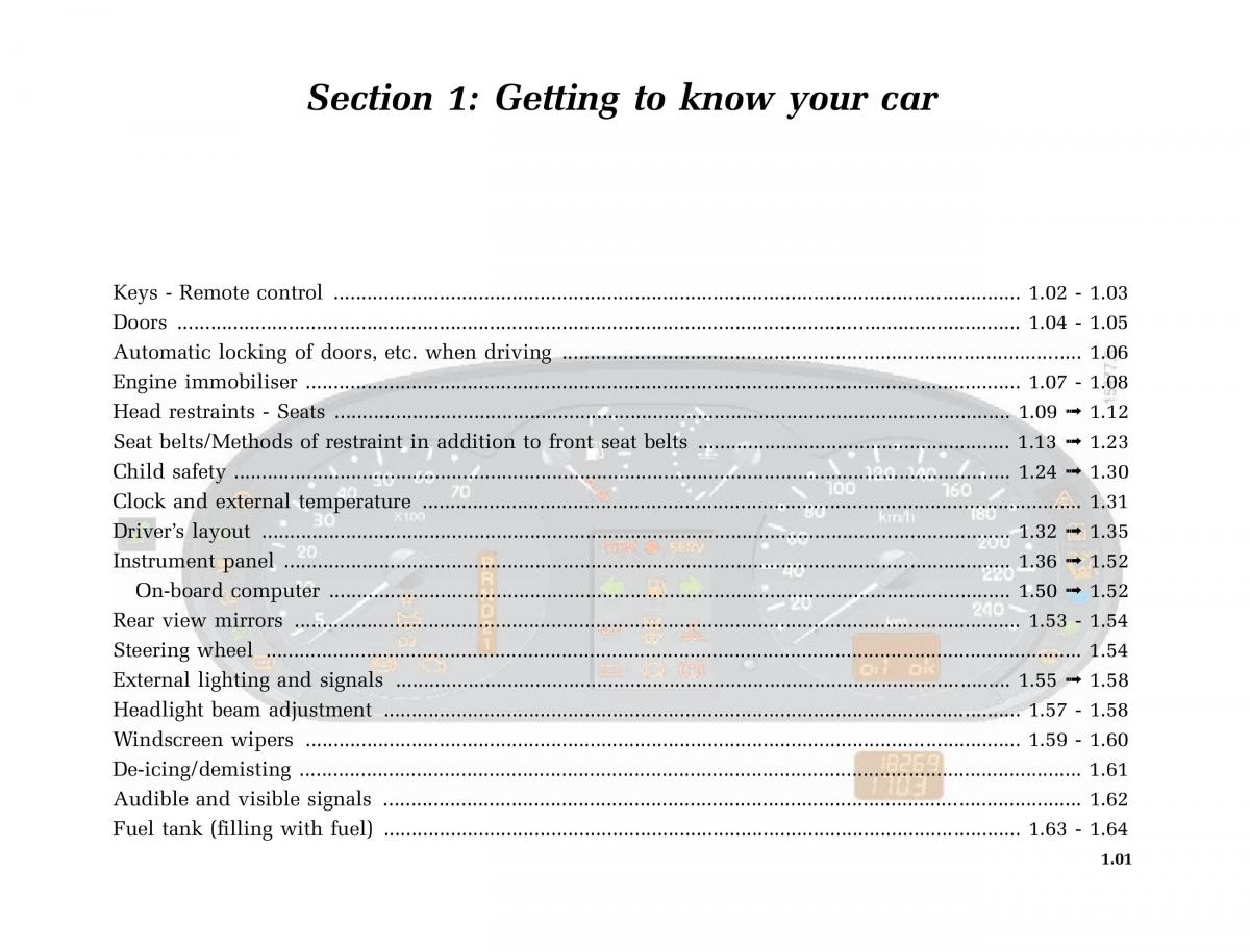 Renault Clio II 2 owners manual / page 9