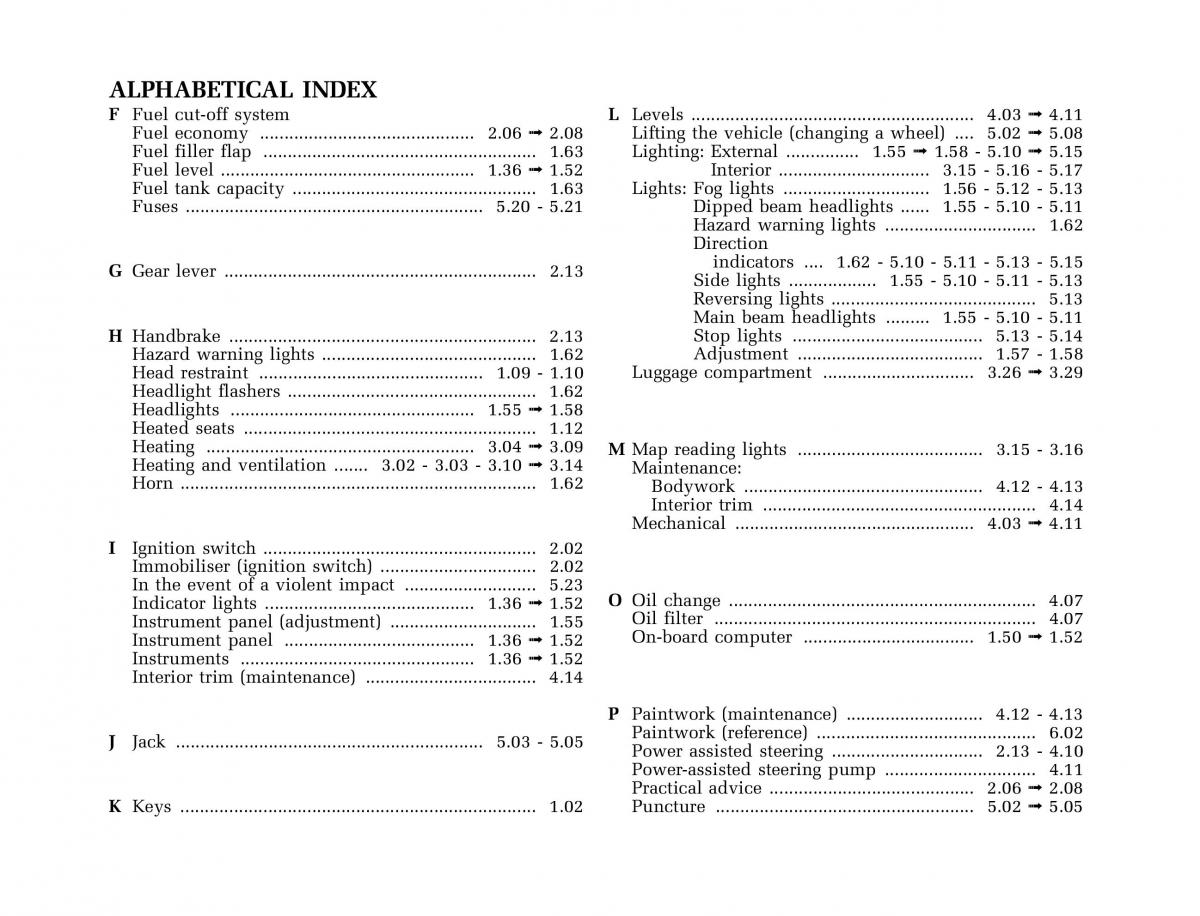Renault Clio II 2 owners manual / page 181