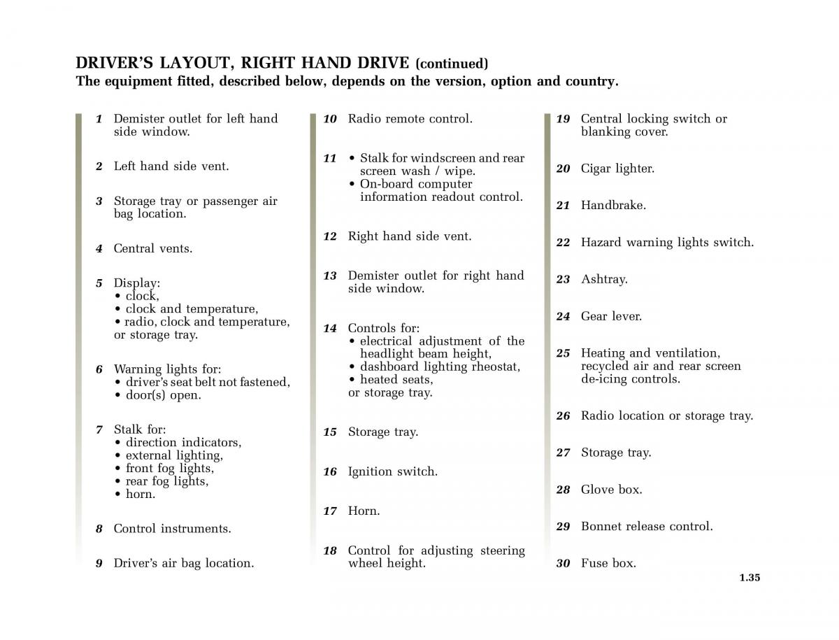 Renault Clio II 2 owners manual / page 43