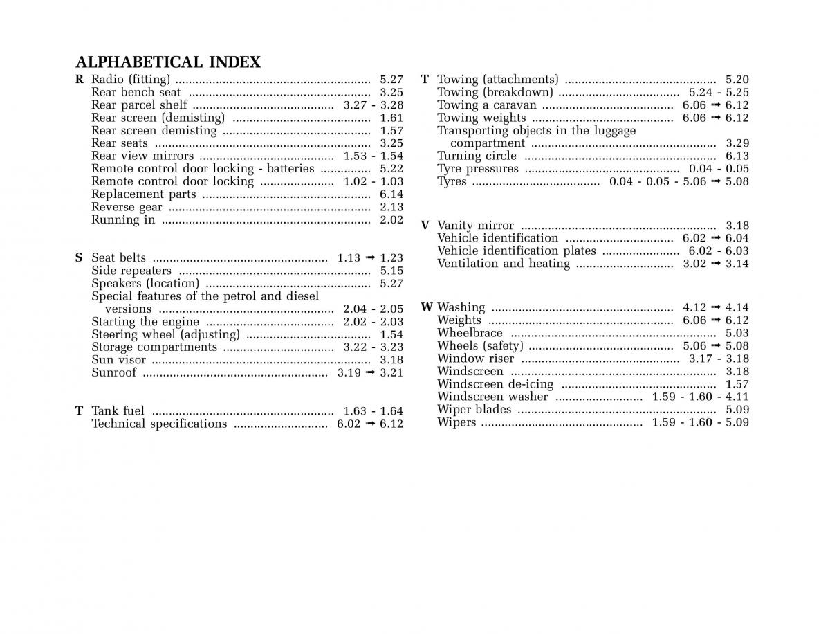 Renault Clio II 2 owners manual / page 182