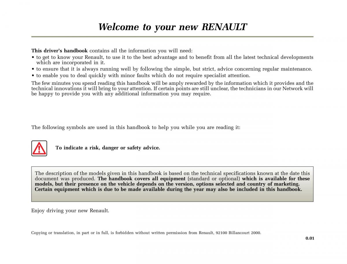 Renault Clio II 2 owners manual / page 3