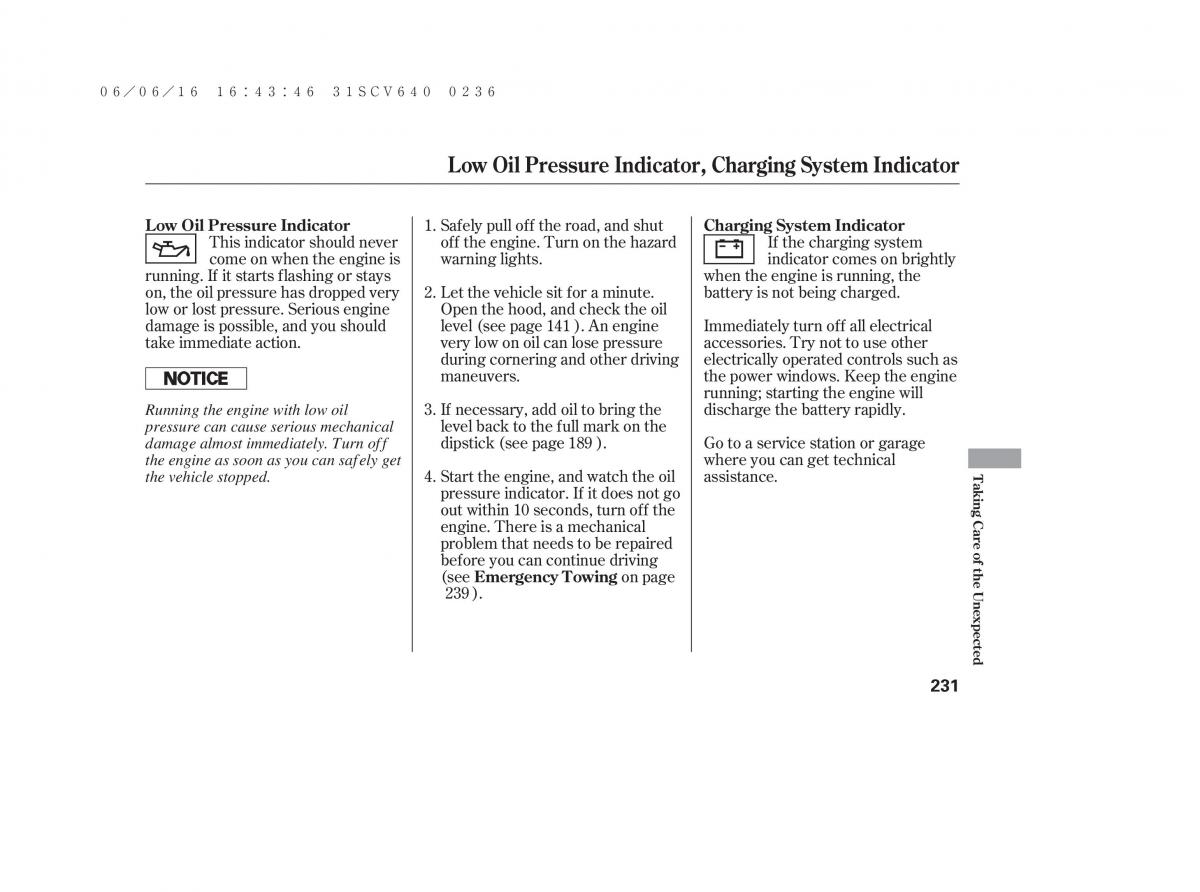 Honda Element owners manual / page 237