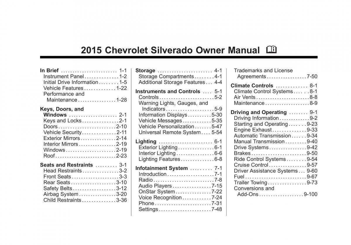Chevrolet Silverado III 3 owners manual / page 2