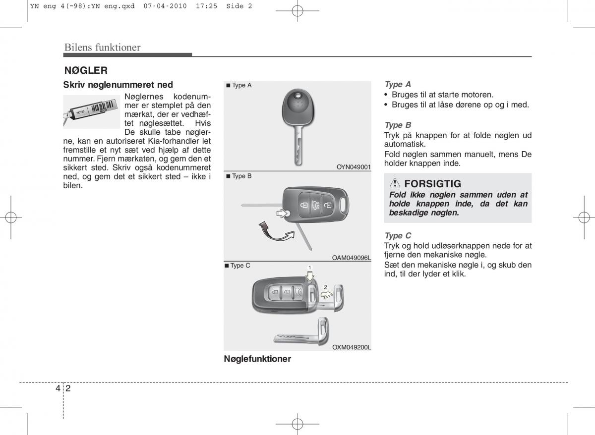 Kia Venga ejere handbog / page 76
