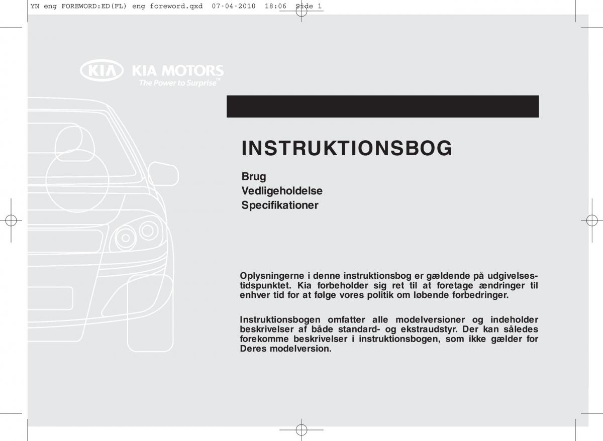 manual  Kia Venga ejere handbog / page 1