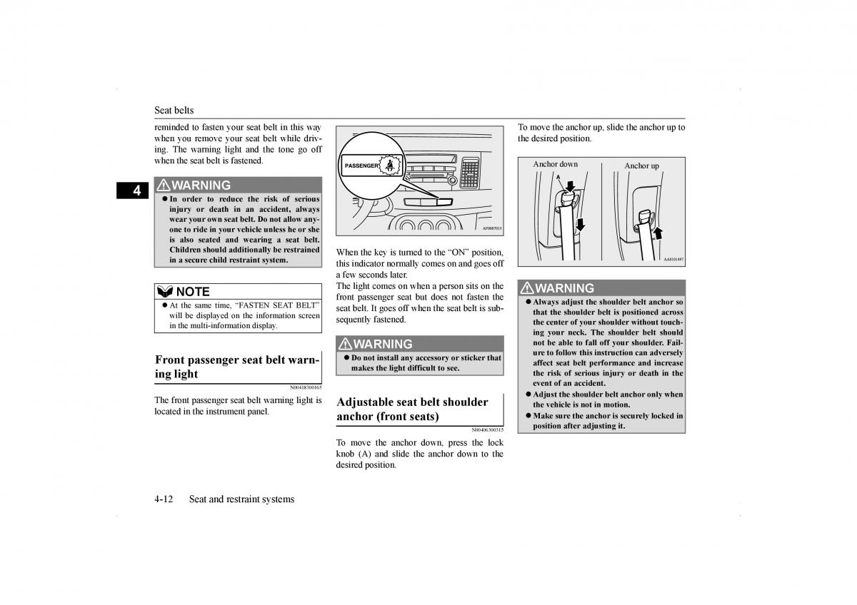 Mitsubishi Lancer VIII 8 owners manual / page 41
