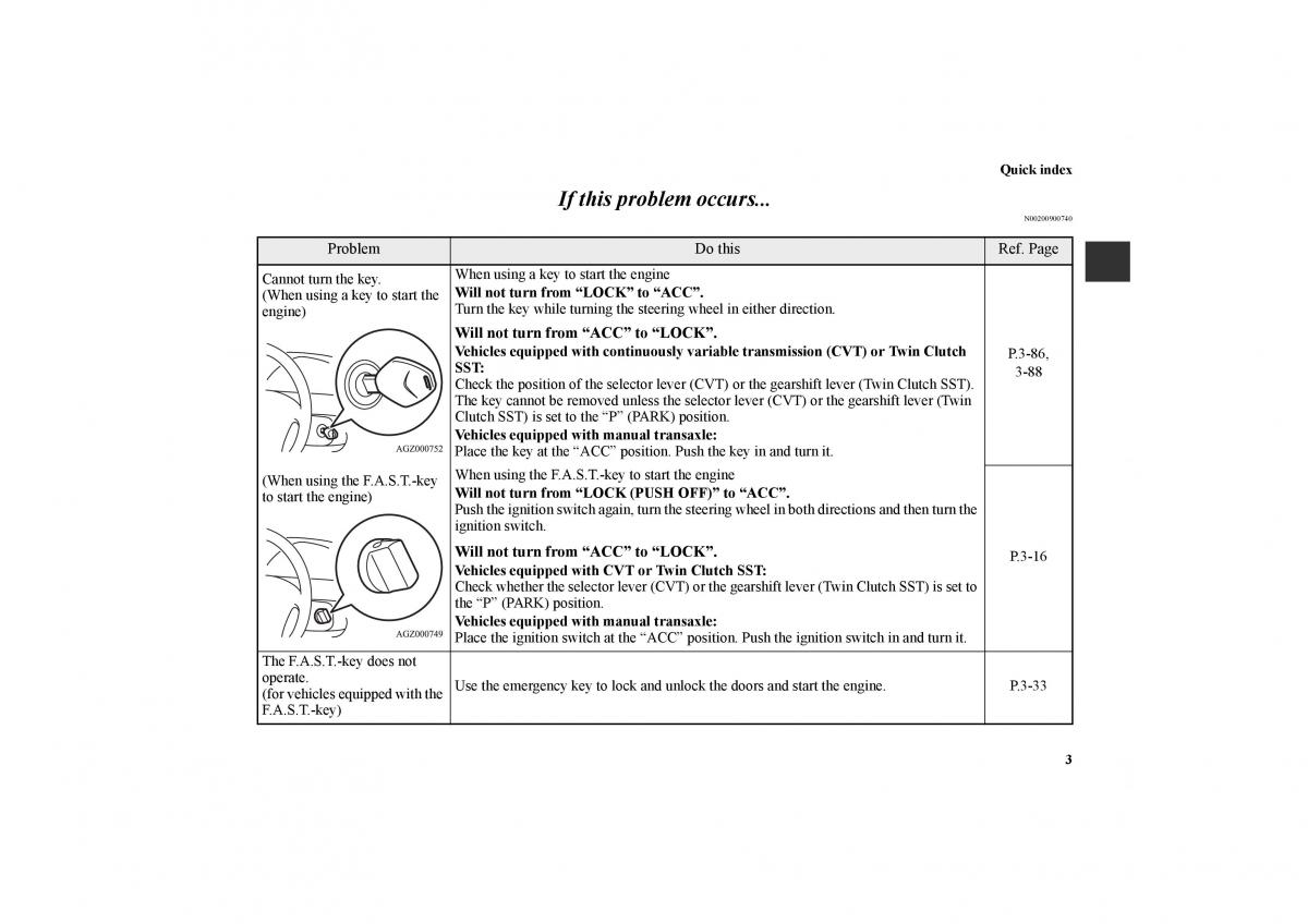 manual  Mitsubishi Lancer Sportback VIII 8 owners manual / page 14